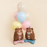 Воздушный шар фольгированный 24" &laquo;Мишка в розовом колпачке&raquo;, под воздух