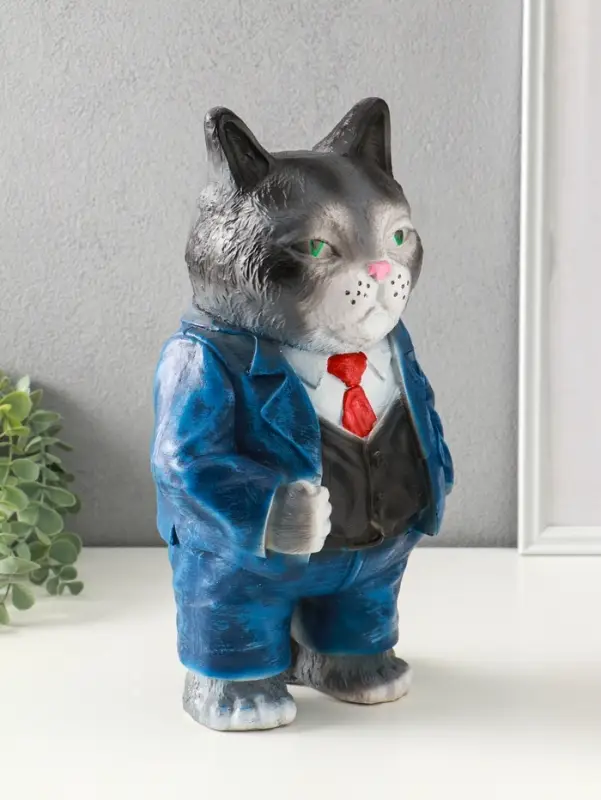 Копилка "Кот Тимофей" 35х22х15 см, серый