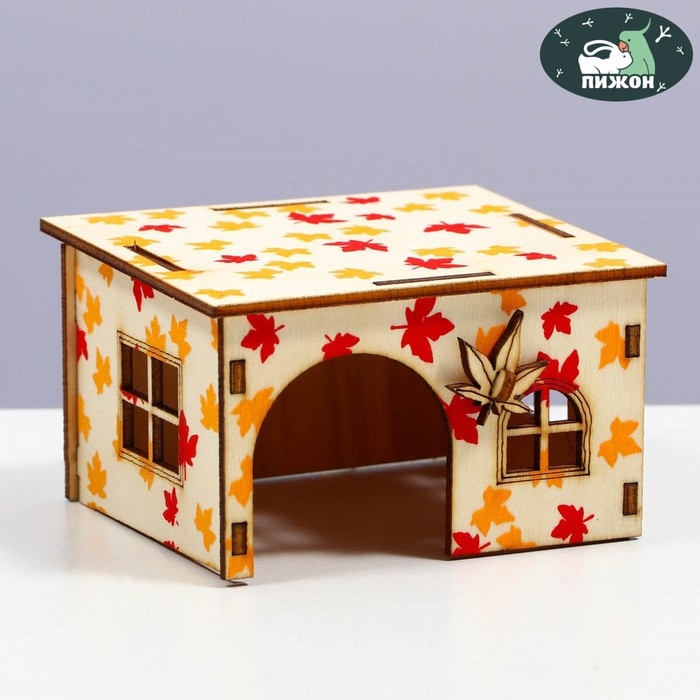 Домик для грызунов, 9 х 8,2 х 5,3 см, фанера Домик для грызунов, 9 х 8,2 х 5,3 см, фанера