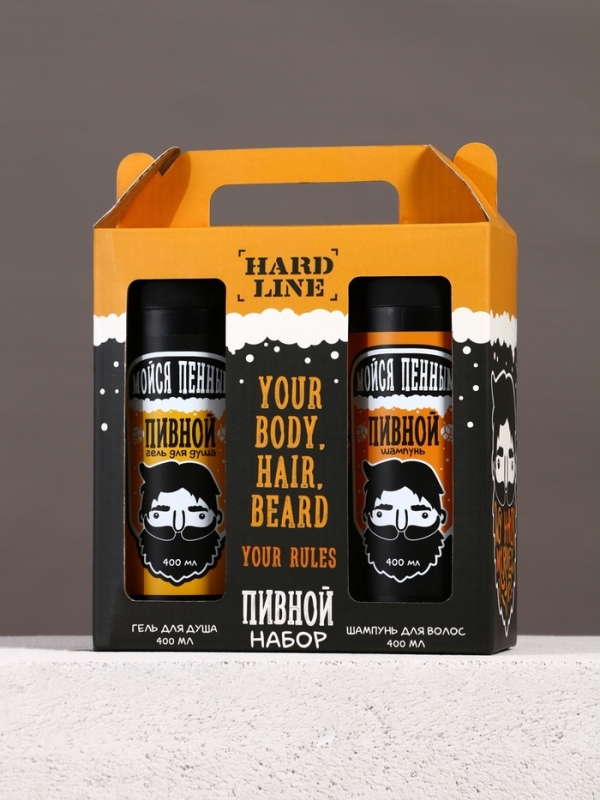 Подарочный набор косметики, гель для душа и шампунь для волос HARD LINE, 2×400 Подарочный набор косметики, гель для душа и шампунь для волос HARD LINE, 2×400