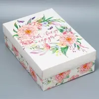Коробка подарочная складная, упаковка, &laquo;Цветы&raquo;, 30&times;20&times;9 см