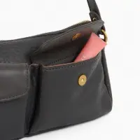 Сумка женская багет TEXTURA на молнии, 27&times;8&times;13 см, тёмно-серая