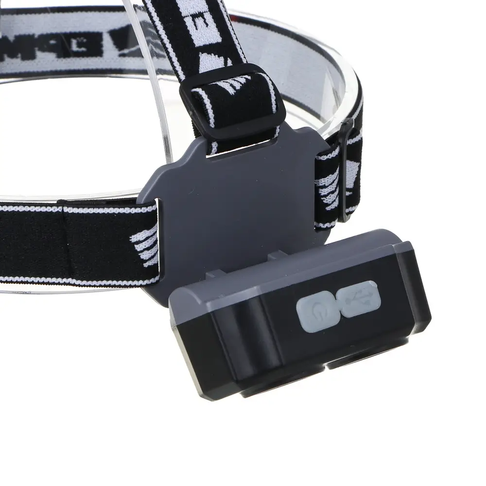 Фонарь налобный тм ЕРМАК, 2 P30 LED +3 SMD, 5 режимов, 1200мАч, 7,2х4,8х4см, USB кабель, пластик