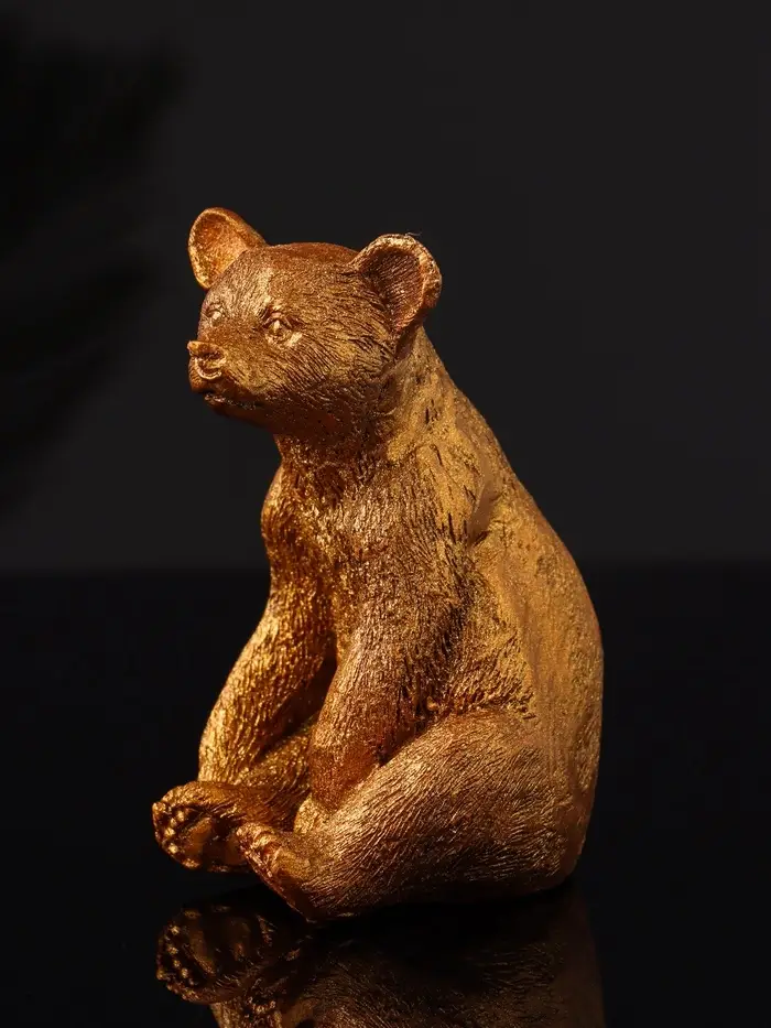 Фигура "Медведь сидит", 9х6 см, бронза