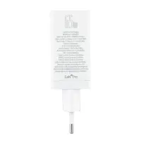 Сетевое зарядное устройство с кабелем Type-C-Type-C+2 PD65W+USB QC3.0 GaN CCGP120202 Baseus белый