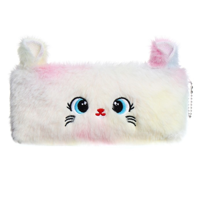 Пенал школьный меховой на молнии Calligrata Пенал школьный меховой на молнии Calligrata "Мышка", микс