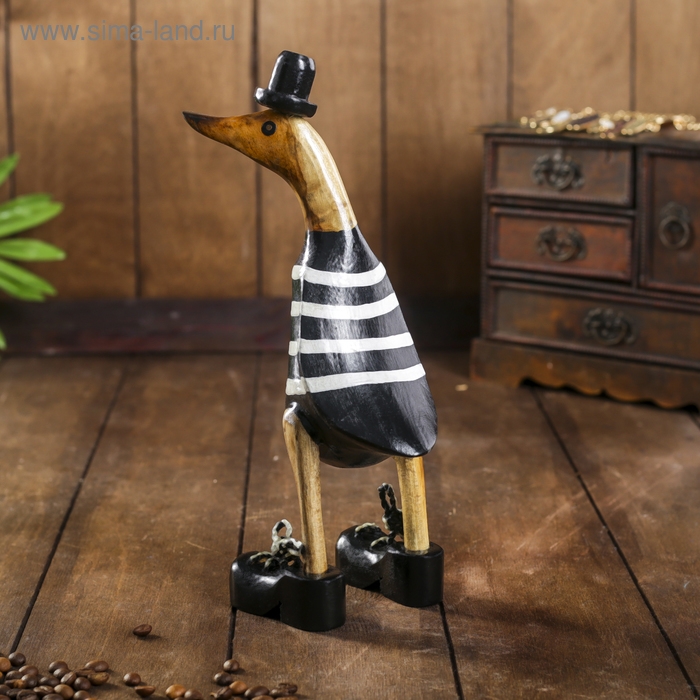 Сувенир Сувенир "Утка Матрос в тельняшке" дерево 13х9х27 см