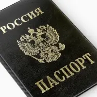 Обложка для паспорта из искусственной кожи, чёрная