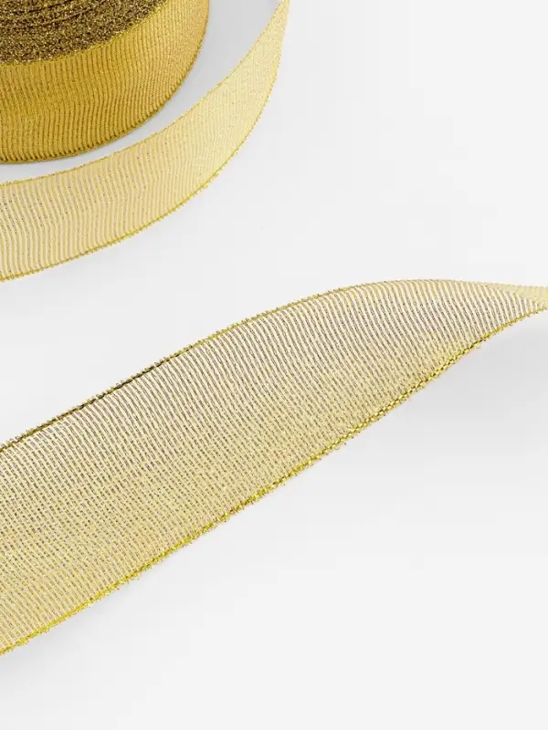 Лента парчовая, 40 мм, 23&plusmn;1 м, цвет золотой