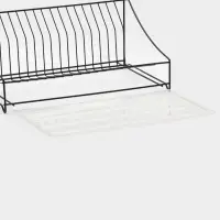 Сушилка для тарелок с поддоном, 38&times;17.5&times;23.5 см, чёрная
