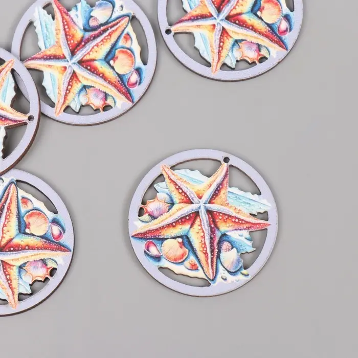 Декор для творчества дерево Декор для творчества дерево "Морская звезда" 4х4х0,3 см