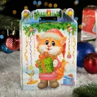 Подарочная коробка "Заяц - Кот" белый, 16×7.5×26 см