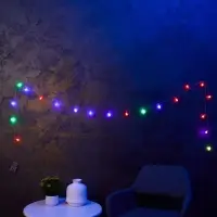 Гирлянда &laquo;Нить&raquo; 3 м с насадками &laquo;Шарики&raquo;, IP20, прозрачная нить, 20 LED, от батареек АА&times;3, свечение мульти