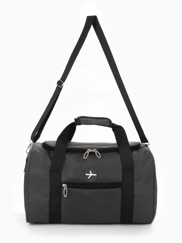 Сумка дорожная &laquo;Самолёт&raquo;, 1 карман, регулирующийся ремень, 39&times;20&times;25 см, серая