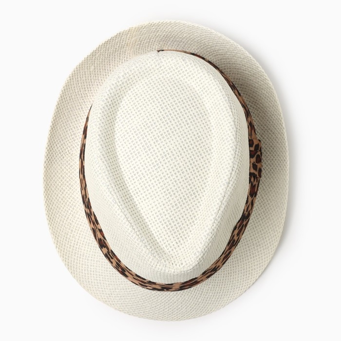 Шляпа женская MINAKU Шляпа женская MINAKU "Леопард", размер 56-58, цвет экрю