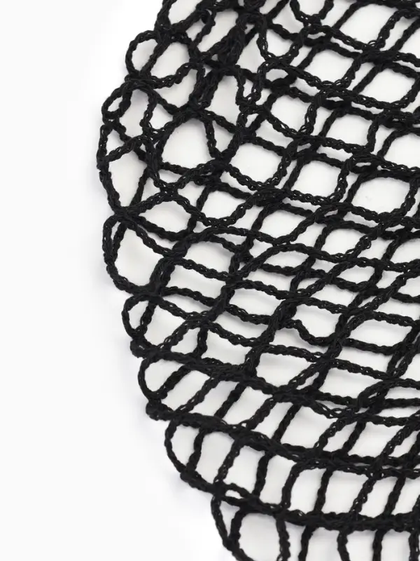 Сумка - авоська плетёная, клетка 1.5 см, чёрная