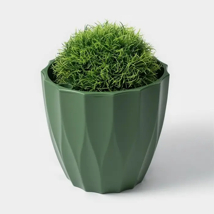 Кашпо для цветов со вставкой &laquo;Флюте&raquo;, 3 л, малахит