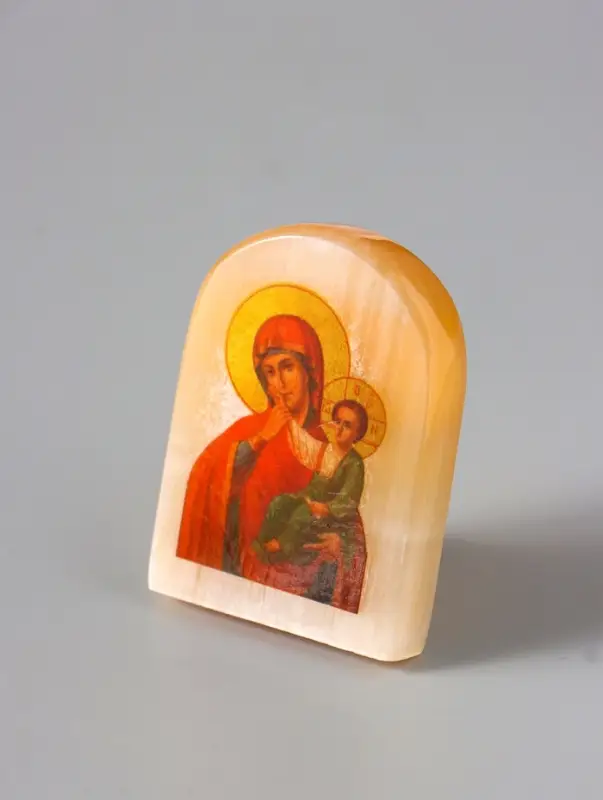 Икона настольная &laquo;Отрада и утешение Божией Матери&raquo;, 6&times;4.5 см, селенит