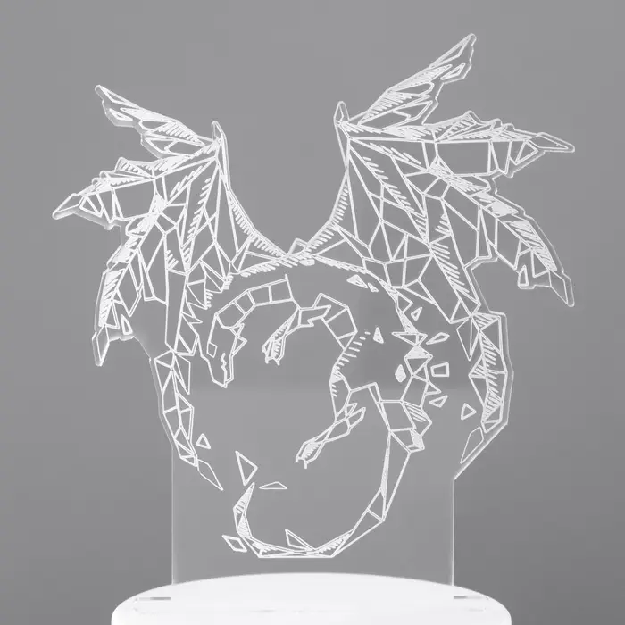 Светильник 3D RISALUX &laquo;Дракон&raquo;, LED-ночник, RGB, от сети, 14.2&times;9.5&times;16 см