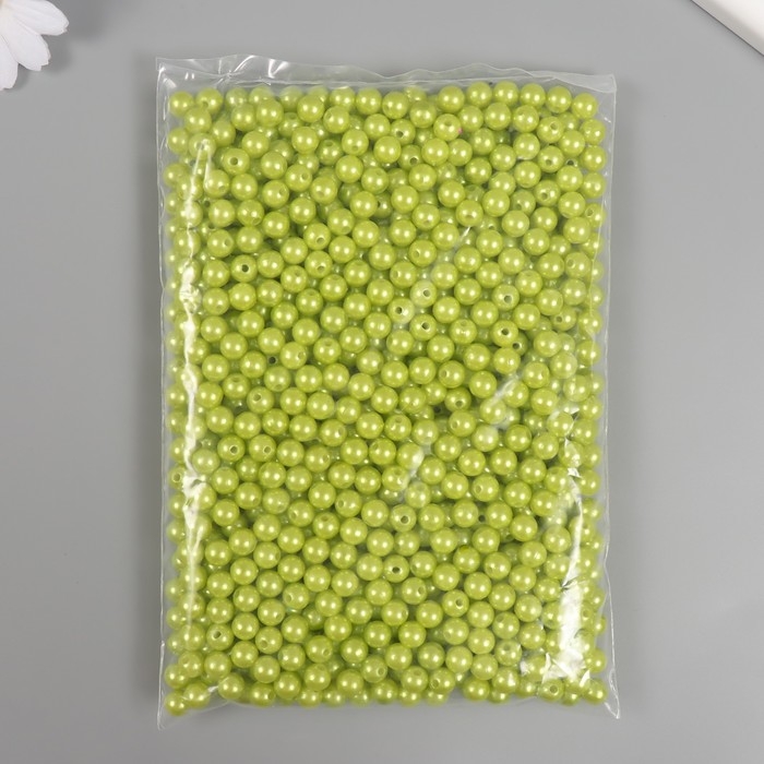 Набор бусин Набор бусин "Жемчуг" d 8 мм, 250 гр, салатовый