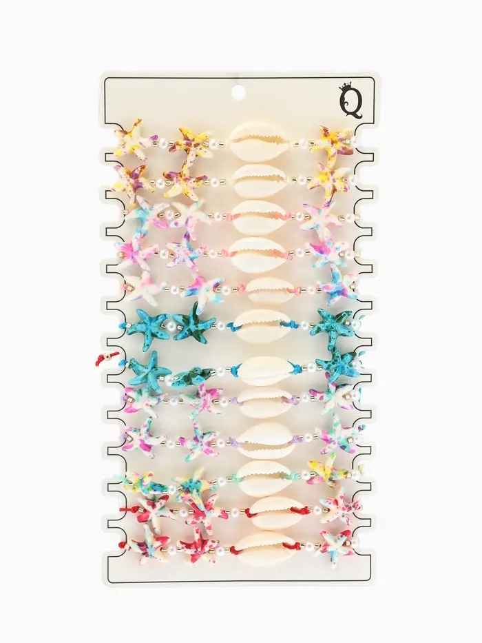 Браслет &laquo;Мррской&raquo;, ракушка и звезда, цвет МИКС