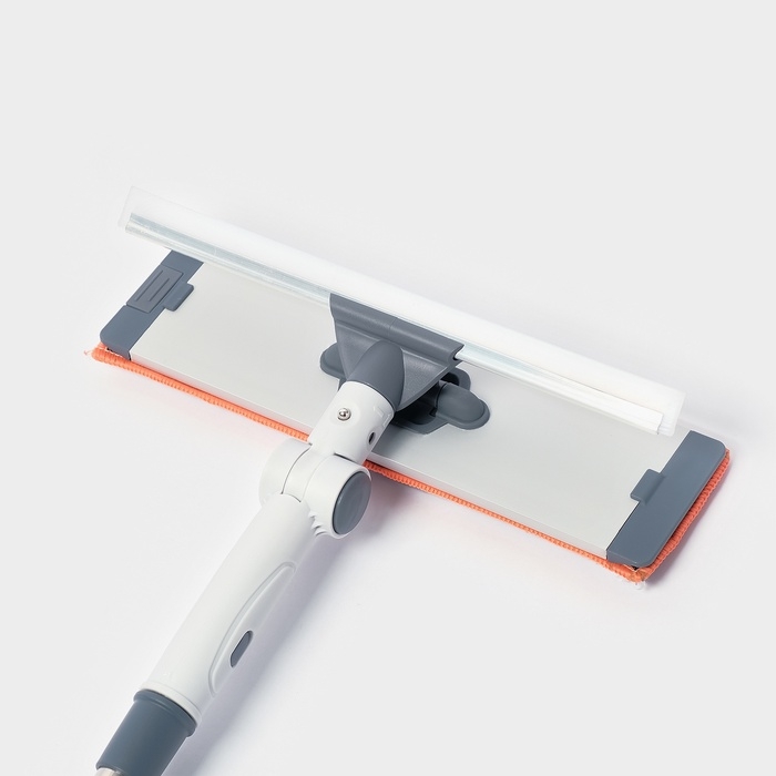 Оконная швабра с креплением на карманы 30х8 см, длина 103-145 см, 2 насадки, 45+180 поворот   107959