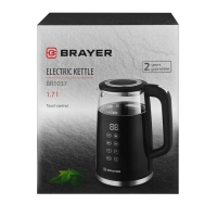 Чайник электрический BRAYER 1037BR,1.7 л, нерж.сталь с пластик. Покрытием Cool Touch,2200Вт