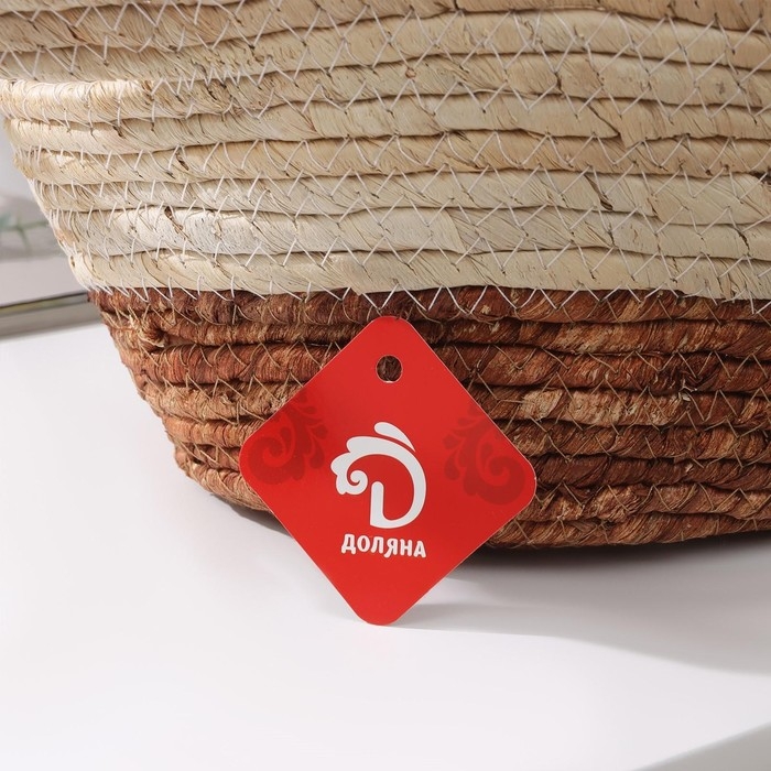 Корзина для хранения плетёная ручной работы Доляна &laquo;Тэри&raquo;, с ручками, 40&times;24&times;12 см, цвет коричневый
