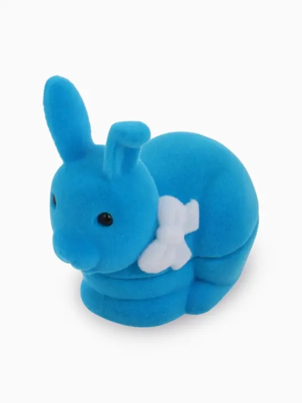 Футляр под серьги, кольцо &laquo;Кролик&raquo;, бархатный, 5.7&times;4.5 см, бирюзовый