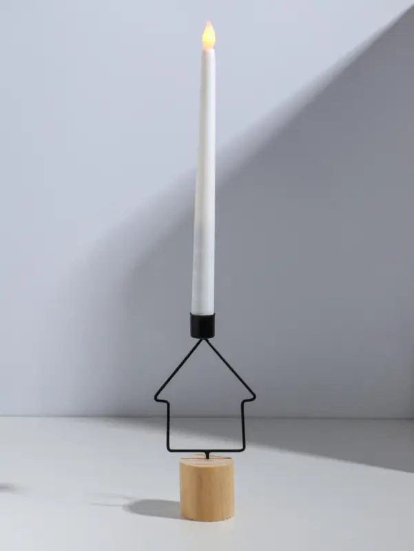 Подсвечник на 1 свечу &laquo;Домик&raquo;, d=2 см, металл, дерево, 9&times;5&times;17.5 см