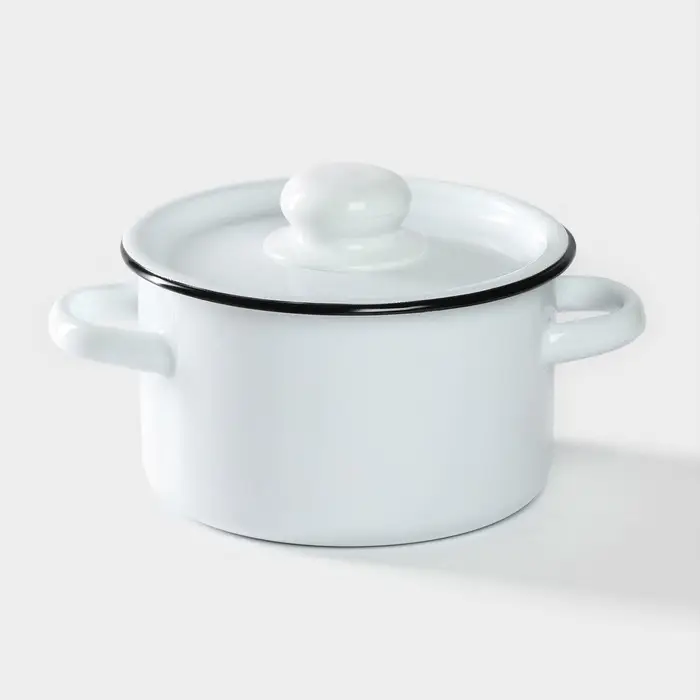 Кастрюля эмалированная, 1.5 л, d=15 см, цилиндрическая, цвет МИКС