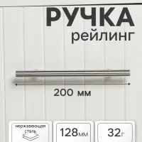 Ручка-рейлинг CAPPIO FRIDA, нержавеющая сталь, d=12 мм, м/о 128 мм, цвет матовый никель