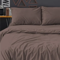 Постельное белье 1,5сп Поплин гл/кр (нав.50х70-2шт), Mocca,233749