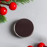 Магнит стекло  "Двойка белоснежных коней - С Новым годом" d=3,3 см