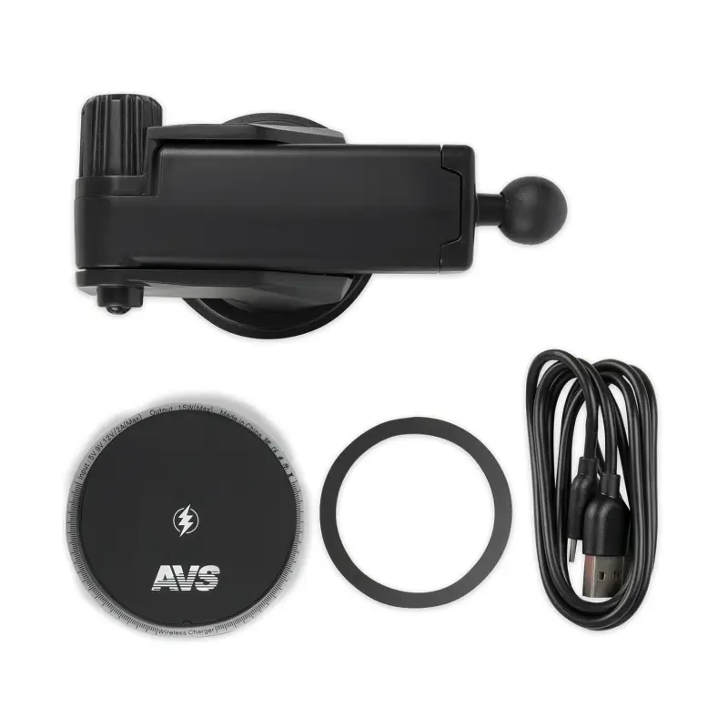 Держатель для смартфонов с беспр.зарядкой магнитный на приборную панель MagSafe AVS AH-01-WC