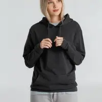 Толстовка с капюшоном унисекс Hoodie, серый меланж (антрацит), размер XS