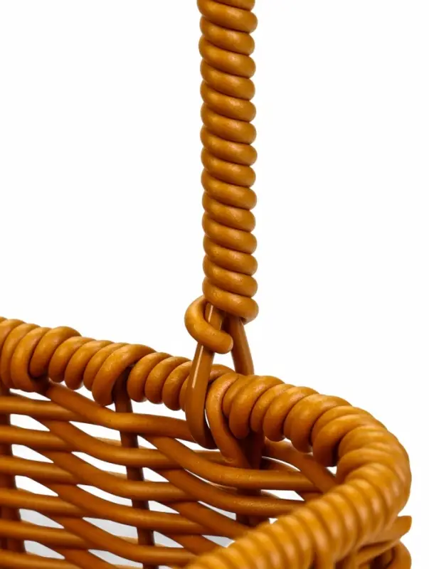 Корзина пластик 25 х 18 х 15 см, ручка14 см металл карскас коричневый Корзина пластик 25 х 18 х 15 см, ручка14 см металл карскас коричневый