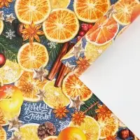 Упаковочная бумага на Новый год &laquo;Пряные мандарины&raquo;, 70&times;100 см, глянцевая