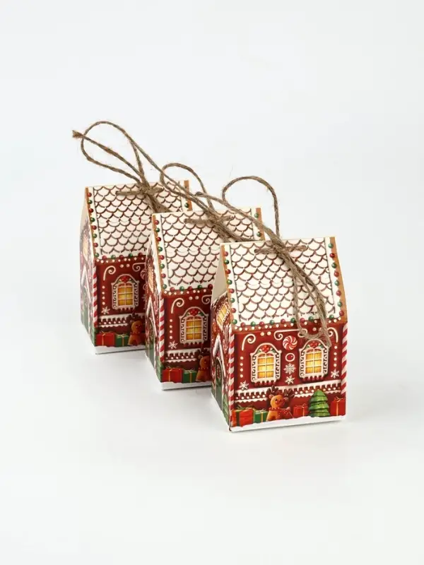 Коробка-домик, подарочная, самосборная, набор 10 шт. &laquo;Пряничный&raquo;,7&times;6.2&times;5 см