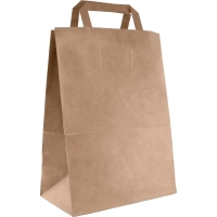 Пакет бумажный 280x150x320мм, 70 гр/м2, с плоскими ручками, крафт,250 шт/уп