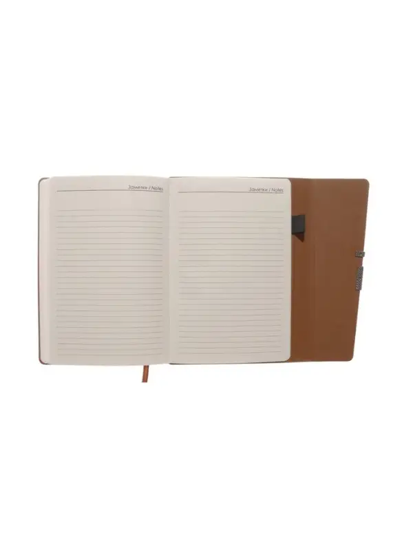 Ежедневник недатированный формат А5, с клапаном, 96л, линия, пвх, Коричневый Ежедневник недатированный формат А5, с клапаном, 96л, линия, пвх, Коричневый