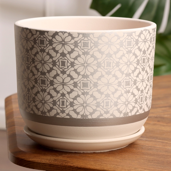 Горшок цветочный Гипюр белый бук №3, 2,9 л, d - 18,6 см Горшок цветочный Гипюр белый бук №3, 2,9 л, d - 18,6 см