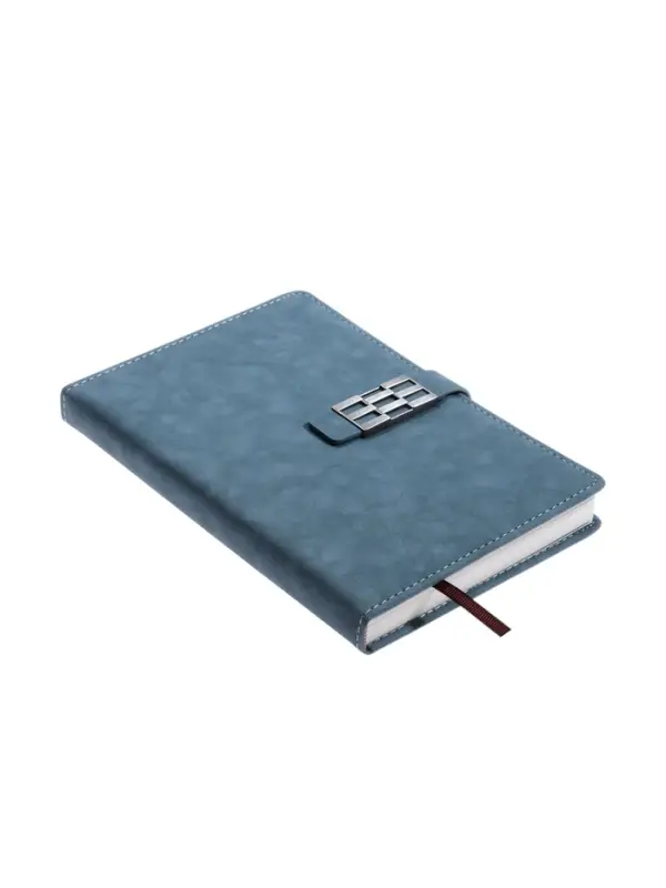 Ежедневник недатированный формат А5, с хлястиком, 112л, линия, пвх, Бирюзовый Ежедневник недатированный формат А5, с хлястиком, 112л, линия, пвх, Бирюзовый