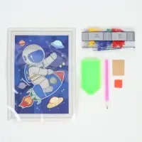 Алмазная мозаика &laquo;Космонавт&raquo;, картонная основа, 17.5&times;24 см, частичная выкладка