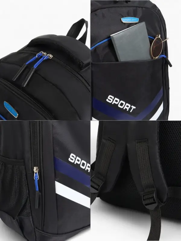 Рюкзак, 4 кармана, дышащая спинка, 30.5&times;14.5&times;47.5 см, чёрный