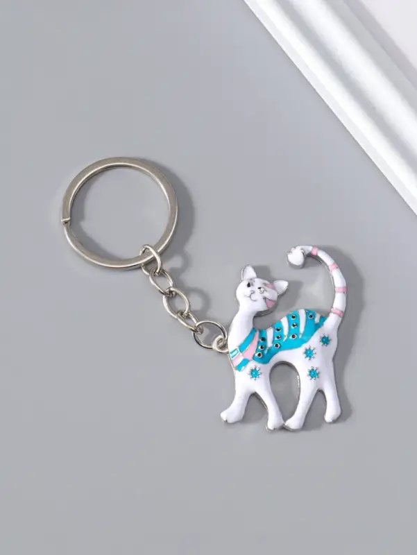 Брелок металл "Раскрашенные котики" МИКС 3,2х4х0,5 см