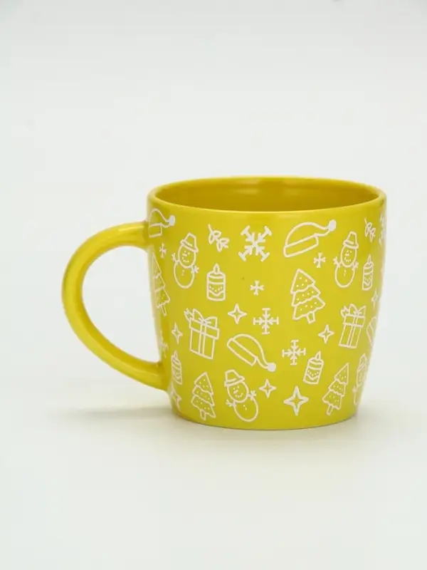 Кружка чайная новогодняя «Новый год», жёлтая, 370 мл Кружка чайная новогодняя «Новый год», жёлтая, 370 мл