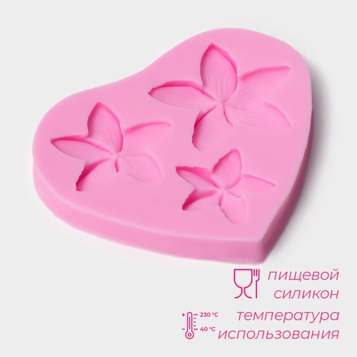 Молд Доляна «Плюмерия», силикон, 9×8×0,8 см, цвет розовый Молд Доляна «Плюмерия», силикон, 9×8×0,8 см, цвет розовый