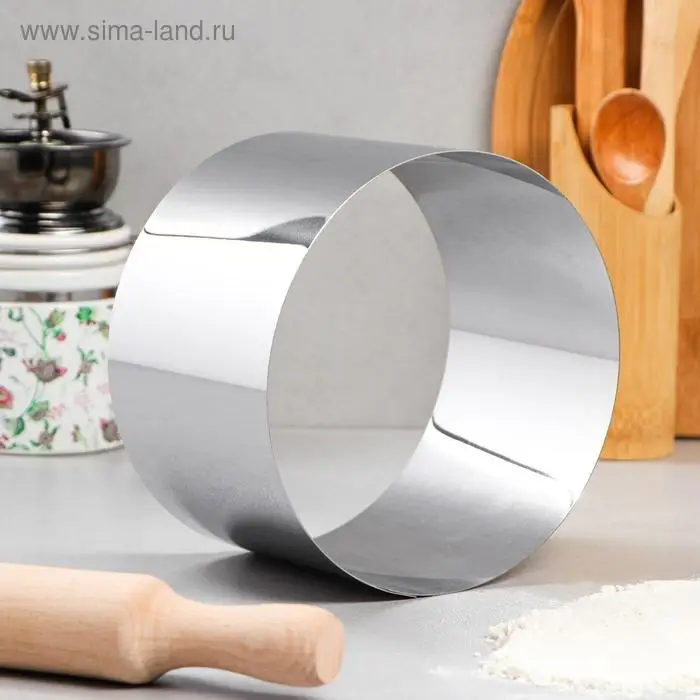 Форма для выпечки и выкладки «Круг», h=10 см, d=16 см, нержавеющая сталь Форма для выпечки и выкладки «Круг», h=10 см, d=16 см, нержавеющая сталь