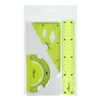 Набор геометрический Calligrata, силиконовый, гибкий, 3 предмета (линейка 20 см, угольник, транспортир), МИКС